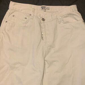 Princess Polly Cream Denim Pants